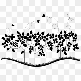 Monochrome Summer Flowers Wall Sticker - Wall Decal, HD Png Download - florecitas png
