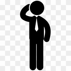 Standing Businessman Thinking With - Stick Figure With Tie, HD Png Download - bow tie icon png