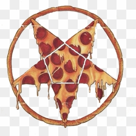 Pizza Pizzalover Satanic Pentagram Worship Tumblr Aesth - Pentagram Pizza, HD Png Download - red pentagram png