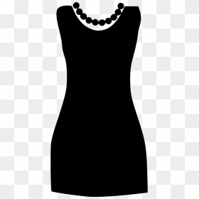 Party Wear Gown Dress Style - Little Black Dress, HD Png Download - dress icon png