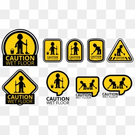 Wet Floor Icons Vector - Traffic Sign, HD Png Download - caution symbol png