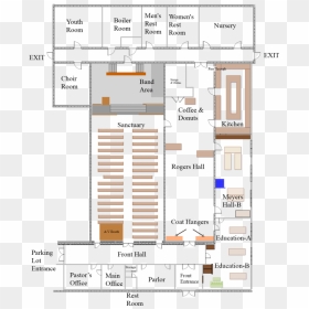 Floor Plan, HD Png Download - church building png