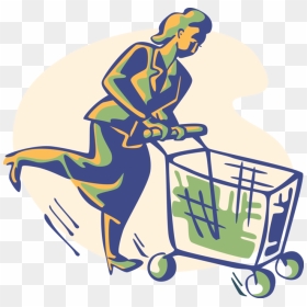 Transparent Grocery Cart Png - People Supermarket Vector Cart Png, Png Download - grocery cart png