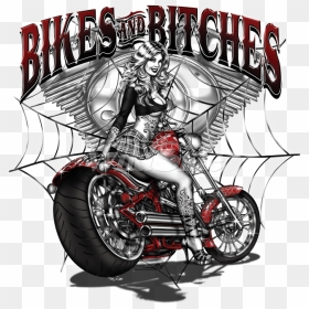 Biker Girl Pin Up Tattoo, HD Png Download - pinup girl png