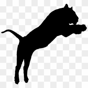 Tiger Jumping Silhouette Black And White, HD Png Download - tiger silhouette png
