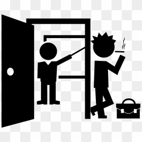 Student Smoking At Class Door - Teacher Png Maths, Transparent Png - cartoon door png