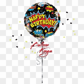 Bday Superhero Black Balloon - Happy Birthday Super Heroes, HD Png Download - black balloon png
