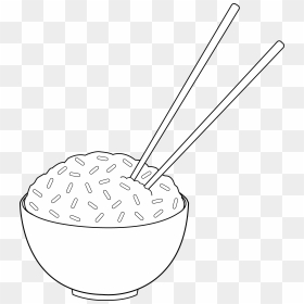 Clipart Download Line Art With Chopsticks Free Clip - Rice Bowl With Chopsticks, HD Png Download - chopstick png
