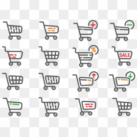 Supermarket Cart Icons Vector - 購物 車 Icon, HD Png Download - grocery cart png