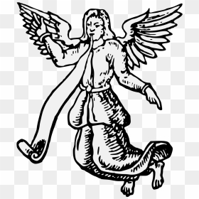 Angel Volant With A Scroll Issuant From Its Mouth - Heraldic Angel, HD Png Download - archangel png