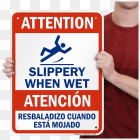 Slippery When Wet Signage, HD Png Download - hazard sign png