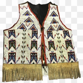 Chief White Feather Sitting Bull Beaded Vest - Sweater Vest, HD Png Download - white feathers png