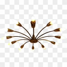 Pair Of Stilnovo Style Twelve-arm Chandeliers Clipart - Ceiling, HD Png Download - chandeliers png