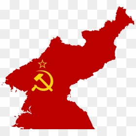 Flag Map Of Soviet Civil Authority - Capital City Of North Korea Map, HD Png Download - soviet png