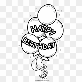 Birthday Balloon Clipart Black And White - Kwick Gb Happy Birthday, HD Png Download - black balloon png
