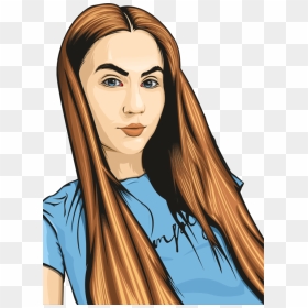 Hairstyle,hair,chin - Long Hair Woman Clip Art, HD Png Download - hair clipart png