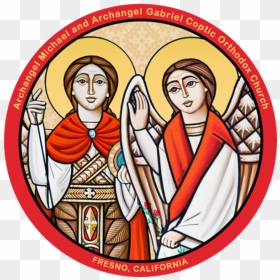 Archangels Michael & Archangel Gabriel Coptic Orthodox - Archangel Michael Coptic Icons, HD Png Download - archangel png
