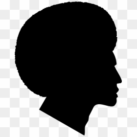 Afro Hair In Crown Woman Clipart Jpg Black And White - Silueta De Hombre Afro, HD Png Download - hair clipart png