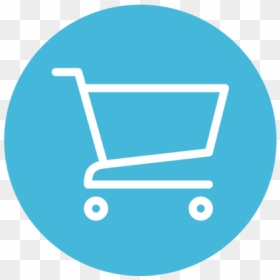A Bright Blue Icon Of A Shopping Cart - Shopping Cart, HD Png Download - grocery cart png