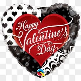 Valentine"s Black And Red Hearts - Heart Valentines Stand Balloon, HD Png Download - black balloon png
