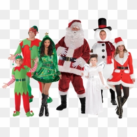 Group Of Group Of People In Assorted Christmas Costumes - Christmas People Png, Transparent Png - santa suit png