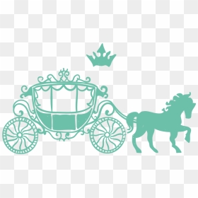 Wedding Invitation Carriage Horse And Buggy - Horse Drawn Carriage Cartoon, HD Png Download - cinderella carriage silhouette png
