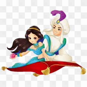 Coach Aladdin Charter Bus Dc - Cartoons Of Arabic Pince And Princess, HD Png Download - magic carpet png