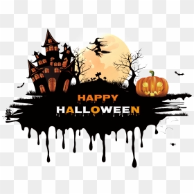 Happy Halloween Witch On Broomstick With Moon Shirt - Happy Halloween In California, HD Png Download - halloween moon png