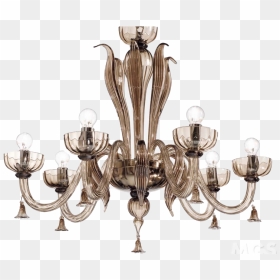 Product - Modern Murano Chandelier Brown Glass, HD Png Download - chandeliers png