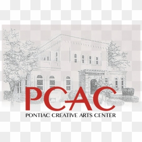 A Black And White Image Of The Pontiac Creative Arts - Poster, HD Png Download - pontiac logo png