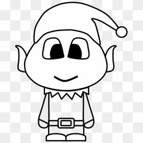 Elf, Big Eyes, Cartoon Person, Black And White - Elf Black And White, HD Png Download - elves png