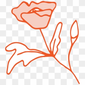 Doodle Flower Floral Garden Border Orange Outline Ftest - Border Line Doodle Flower, HD Png Download - doodle border png