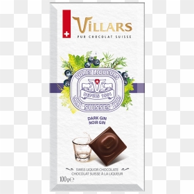 Villars Swiss Dark Chocolate Bar Filled With Gin - Swiss Chocolate, HD Png Download - candy bar png