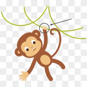 Hanging Monkey Clipart, HD Png Download - hanging vines png