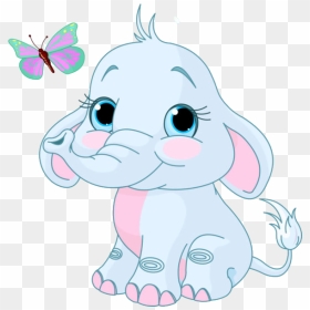 Baby Cartoon Elephant - Imagenes De Elefantes Tiernos, HD Png Download - blank book png