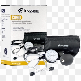 Conjunto Esfigmomanômetro E Estetoscópio Clinico Simples - Incoterm, HD Png Download - estetoscopio png