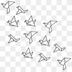 Transparent Origami Png - Flying Origami Bird Drawing, Png Download - origami png