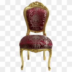 Luxury Chair Gold Frame, Royal Dark Red Flowers - Gold Red Chair Decor, HD Png Download - royal frame png