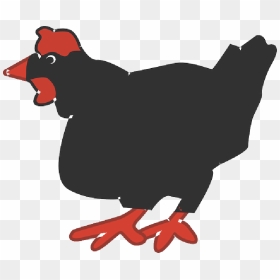 Black, Silhouette, Cartoon, Barn, Farm, Bird, Hen - Hen Clip Art, HD Png Download - chicken silhouette png
