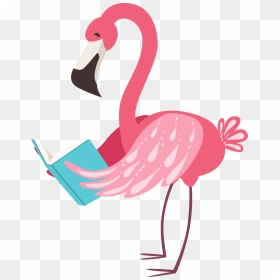 Smiling Flamingo Clipart , Png Download - Flamingo Clipart With Book, Transparent Png - flamingo clipart png