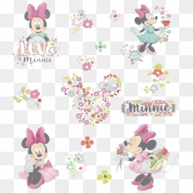 Disney Minnie Cartoon Wall Stickers Children"s Room - Sticker, HD Png Download - baby minnie png
