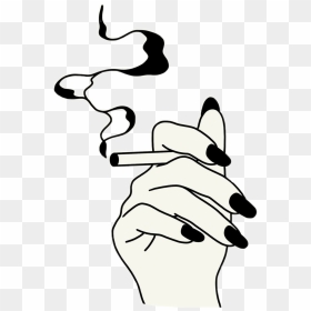 Girl Drawing Smoking Clipart , Png Download - Simple Girl Smoking Drawing, Transparent Png - girl drawing png