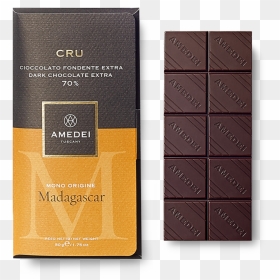 Amedei Cru Madagascar 70% Dark Chocolate Bar Open - Chocolate, HD Png Download - candy bar png