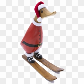 Skiing Santa Duckling - Mallard, HD Png Download - santa suit png