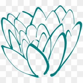 Teal Lotus Clip Art At Clker - Lotus Flower Pen Drawing, HD Png Download - lotus vector png