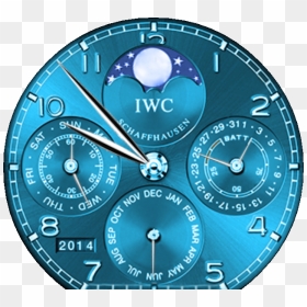 Iwc Portuguese Perpetual Watch Face - Galaxy Watch Iwc Face, HD Png Download - watch face png