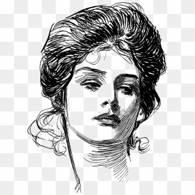 Antique Gibson Girl Drawing Image Png - Charles Dana Gibson Art, Transparent Png - girl drawing png