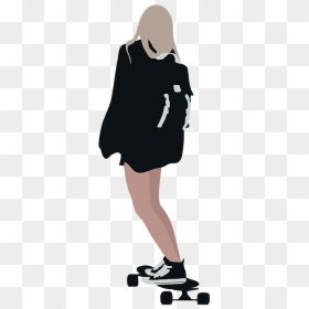 Draw A Girl Skateboarding, HD Png Download - girl drawing png