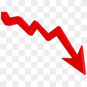Downward Trend Arrow Png, Transparent Png - red down arrow png