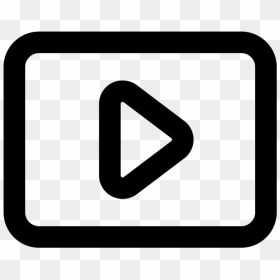 Youtube Logo Black Outline Png Clipart , Png Download, Transparent Png - white rectangle outline png